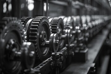 Along the assembly line, each cog in the machinery of production embodies the spirit of craftsmanship and dedication. - obrazy, fototapety, plakaty