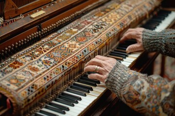 From the rhythm of a loom to the melody of a piano, artisans infuse their craft with passion and soul. - obrazy, fototapety, plakaty