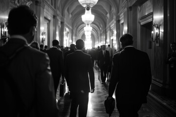 Within the corridors of power, policymakers chart the course of labor rights, forging pathways to equality and justice. - obrazy, fototapety, plakaty