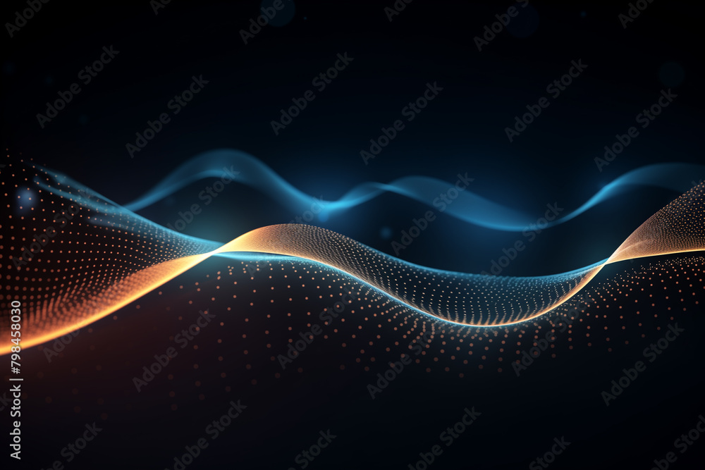 Wall mural abstract technology mesh digital line electronic network data innovation concept background.