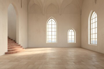 Fototapeta na wymiar Inside castle empty architecture building flooring