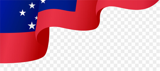 Samoa flag wave isolated on png or transparent background vector illustration.