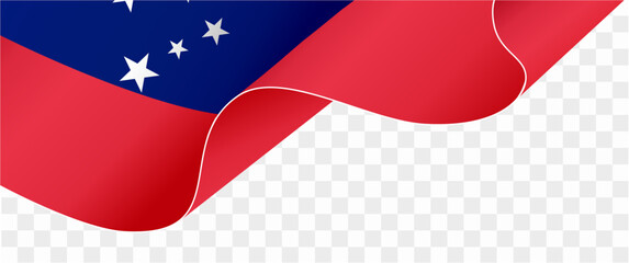 Samoa flag wave isolated on png or transparent background vector illustration.