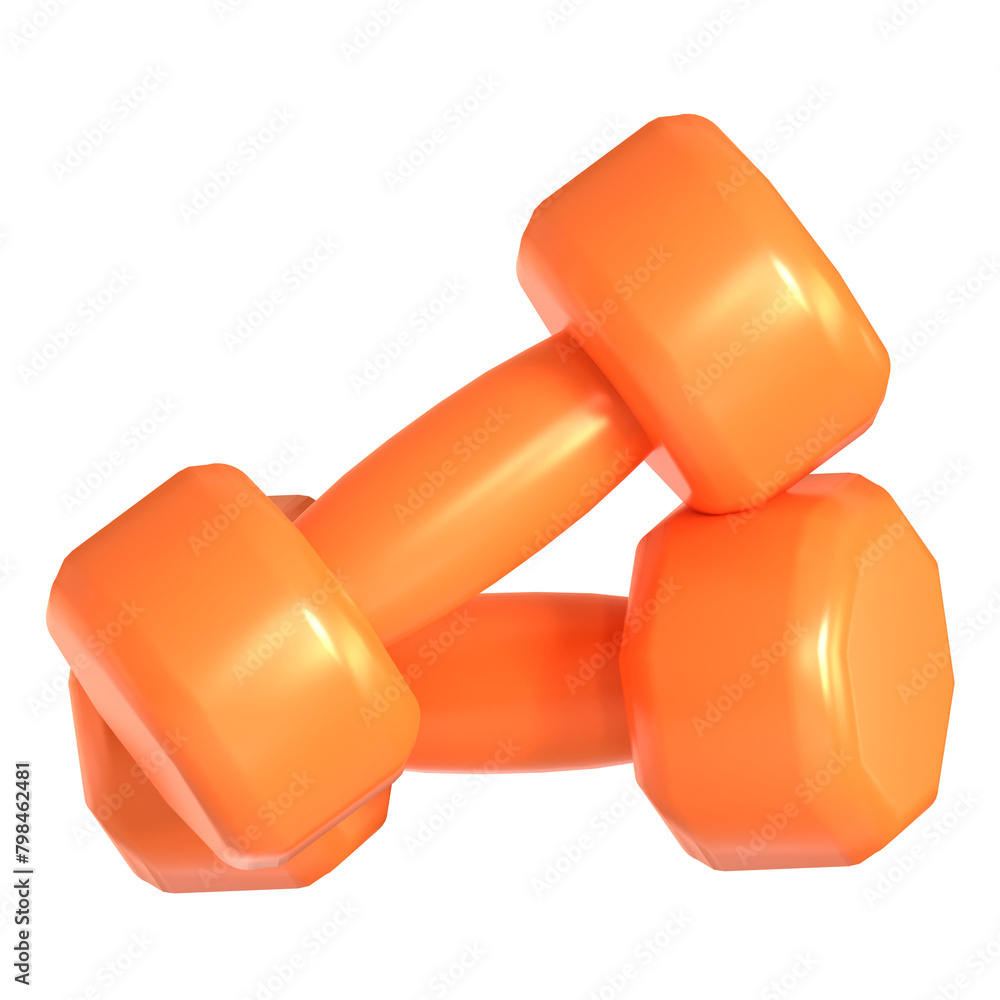 Wall mural dumbbells 3d illustration