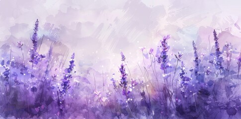Abstract lavender flower field landscape background
