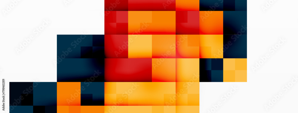 Poster A vibrant red, yellow, and black geometric pattern on a white background exudes colorfulness and symmetry. The rectangles and parallel lines create an artistic and eyecatching design