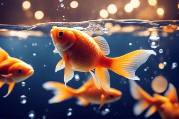 goldfish teamwork water business fish friendship liquid jumping gold pet bubble fishbowl jump...