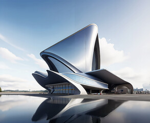 Fototapeta na wymiar A 3D rendering of an airport building