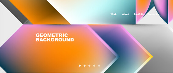 Minimal geometric web site page template design. Vector Illustration For Wallpaper, Banner, Background, Card, Book Illustration, landing page