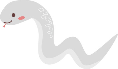 おしゃれな白い蛇のイラスト