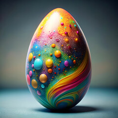 easter egg splash of colors generative ai