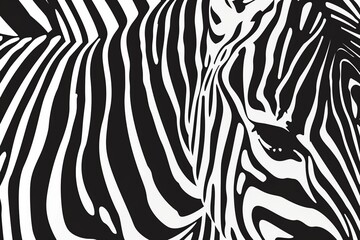 An illustration of a zebra's stripe pattern, reduced to a few elegant lines in black and white