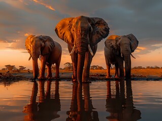 Elephants Embracing Calm Amidst Impending Drama