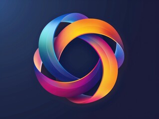 Fototapeta premium Rotating circle with black background