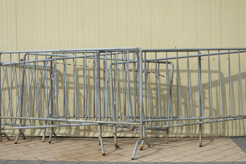 Steel Barriers. Fence grates. Grey Steel Barrier.