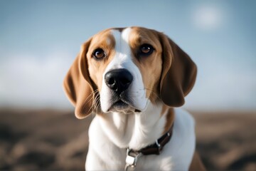'front white beagle background retriever animal dog canino portrait studio domestic animals pet isolated cut-out doggy mammal cute breed purebred adorable friends small sitting pedigree pedigreed'