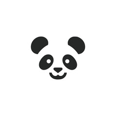 simple cute panda head animal logo vector illustration template design
