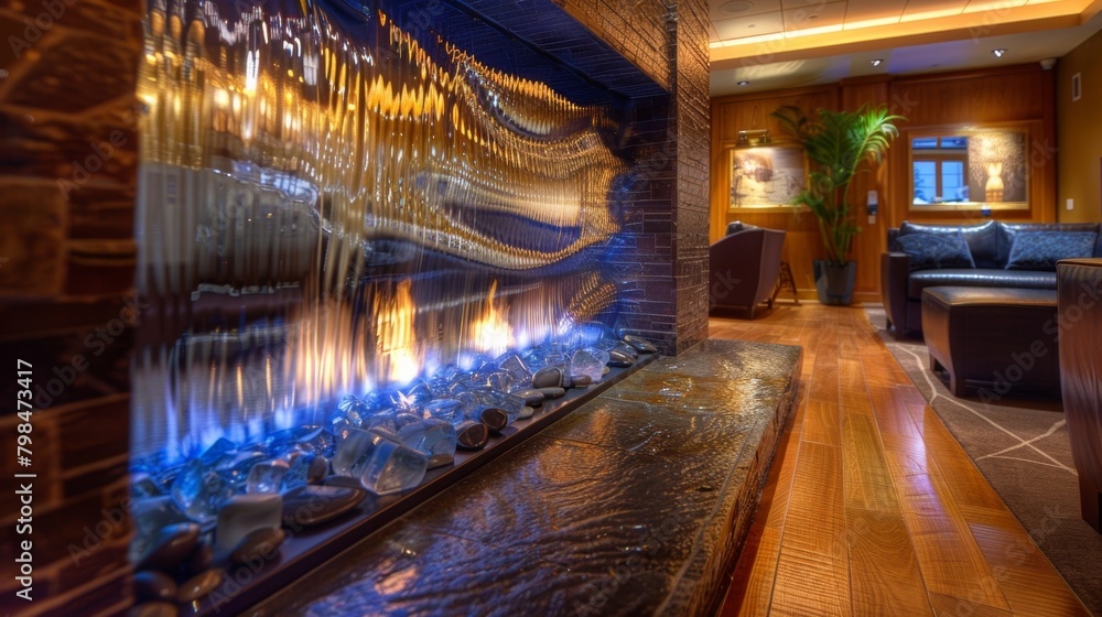 Poster a focal point in the room the reflective fireplace surround adds depth and dimension to the space. 2
