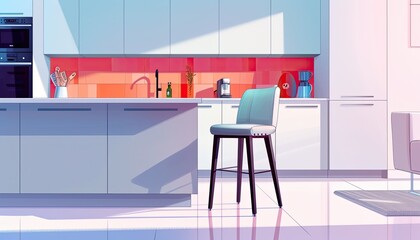 Modern minimalist kitchen interior. 🍽️✨ Sleek design and clean lines create a functional yet stylish space. Embrace simplicity with maximum efficiency. #MinimalistKitchen