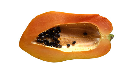 Papaya cut in half isolated on transparent png