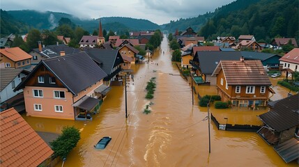 Flash floods flood the city. natural disasters