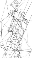 Obraz premium A beautiful woman's face blind contour continuous line AI Generated