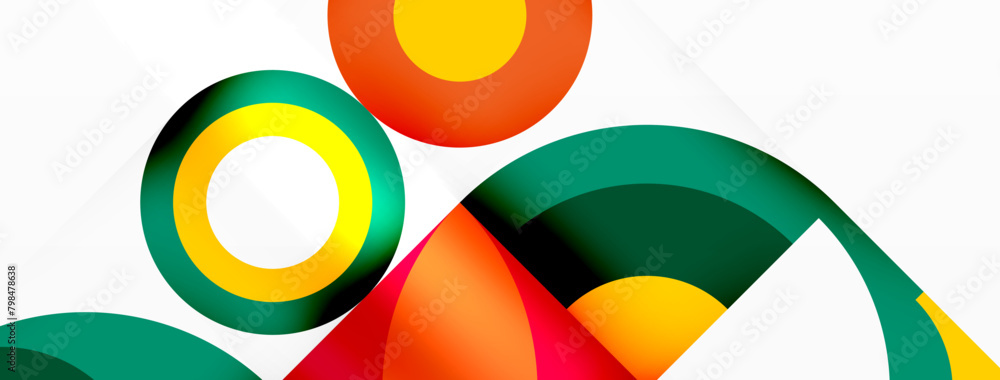 Poster a bunch of colorful circles on a white background high quality