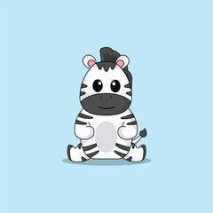 cute zebra cartoon vector icon illustration.animal icon illustration. flat style concept cute