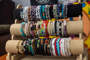 Quartz and natural stone bracelets, for sale.