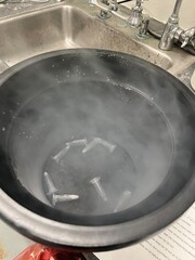 microtubes in liquid nitrogen bath for freezing