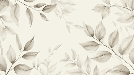A series of stylized leaves and branches drawn in a delicate and precise manner creating a calming visual..