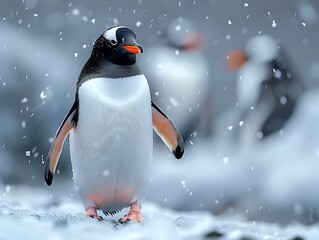 Elegance in Isolation: A Penguin's Winter Beauty