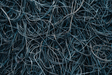 Obraz premium Texture Of A Bunch Of Gray Small Electronic Wires Mixed Together Created Using Artificial Intelligence