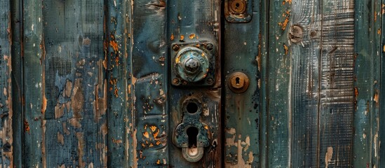 The image features a close-up of a sturdy door with a reliable lock mechanism attached to it