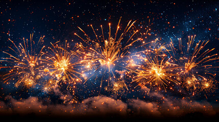 Fireworks at night sky, Fireworks, city 
