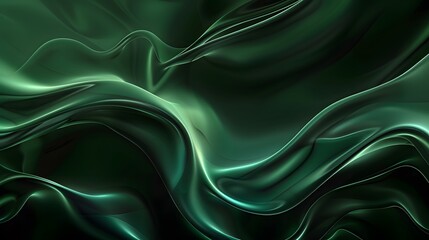 Obraz premium Emerald silk fabric texture with elegant waves, perfect for luxury product presentations.