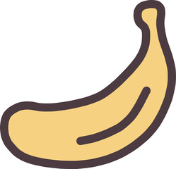 シンプルにデフォルメしたかわいいバナナのイラスト