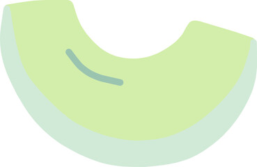 シンプルにデフォルメしたかわいいメロンのイラスト