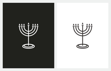 Menorah Hanukkah Candle logo vector icon illustration