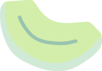 シンプルにデフォルメしたかわいいメロンのイラスト