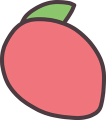シンプルにデフォルメしたかわいいマンゴーのイラスト