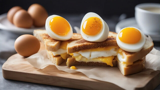 Morning Bliss: Indulge in the Perfect Egg and Cheese Sandwich Delight - Powered by Adobe