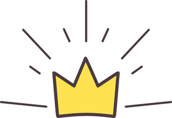 ランキング素材などに使えるかわいい王冠とキラキラのイラスト