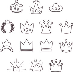 Fototapeta premium ランキングなどに使える色々な王冠のイラストセット
