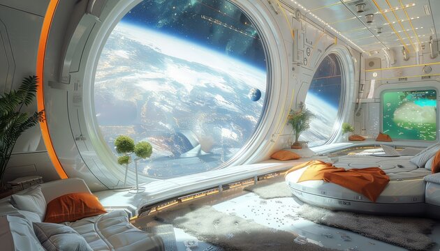 Orbital Vacation, Imagine a futuristic scenario where space tourism is commonplace