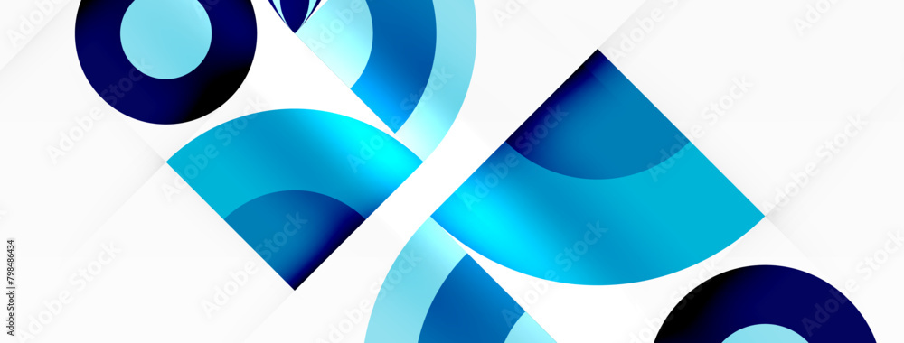 Poster various shades of blue, including electric blue and azure, form a pattern of triangles, squares, and