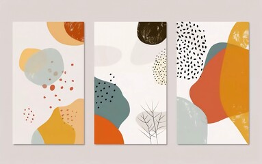 
Collection of minimalist shapes. Abstract modern contemporary trendy art poster in very beautiful pastel colors