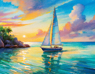 Naklejka premium Yacht illustration