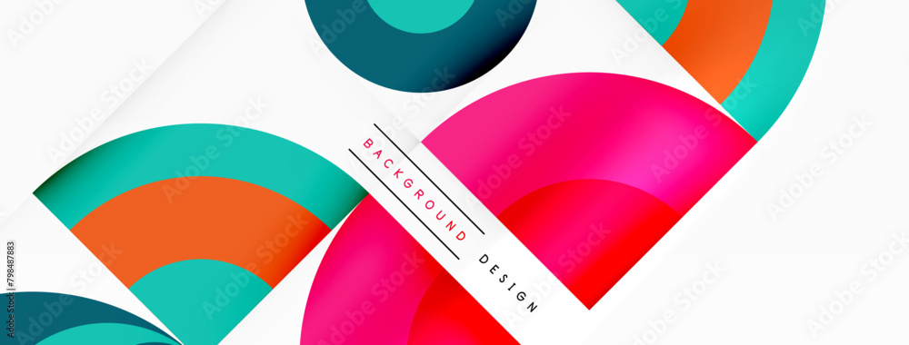 Poster a vibrant background design featuring circles in shades of magenta, electric blue, and petal pink. t