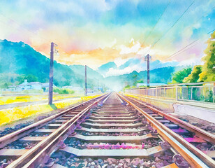 railroad track illustration
